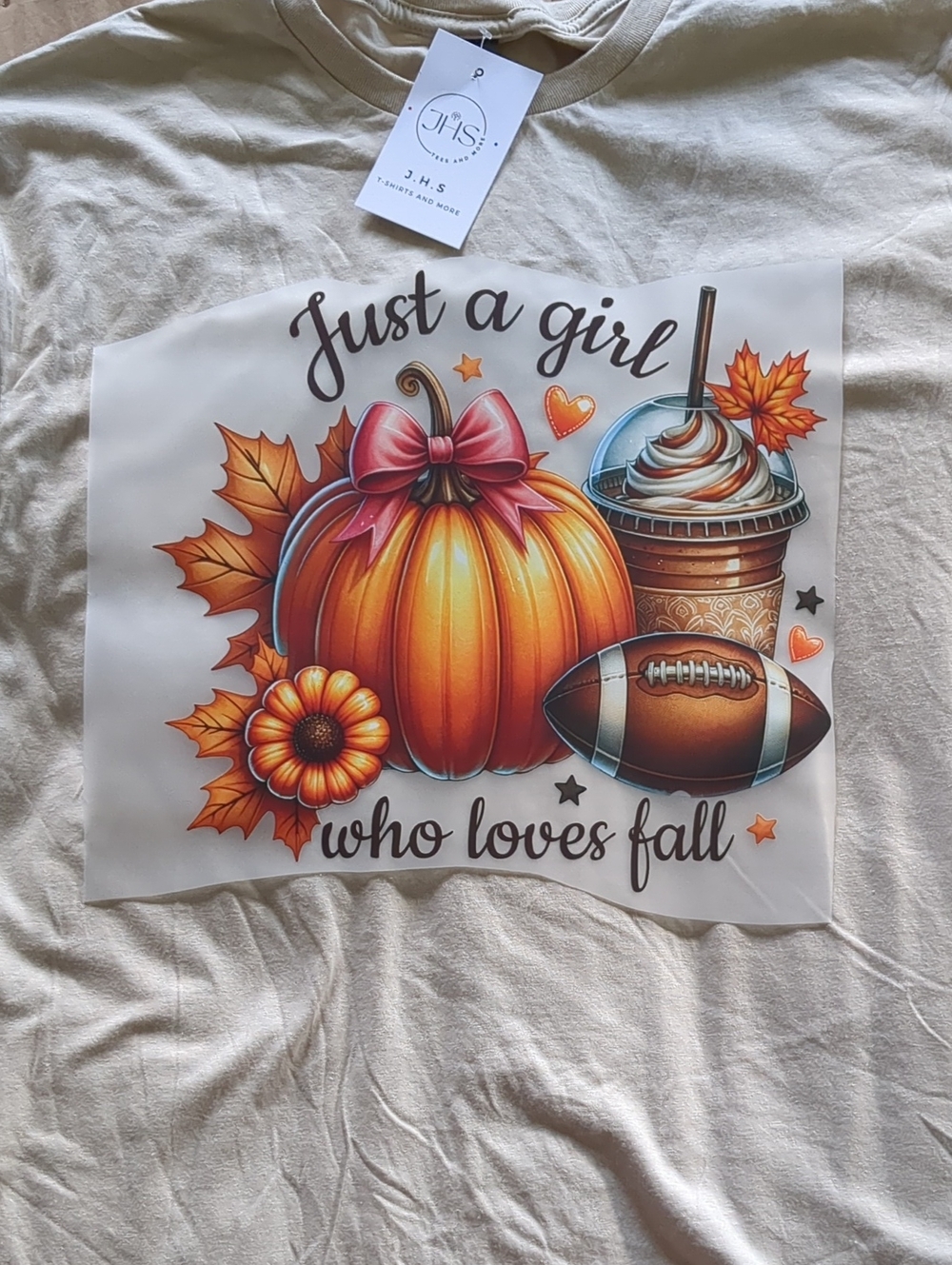Just a Girl Who Loves Fall Graphic Tee - Beige